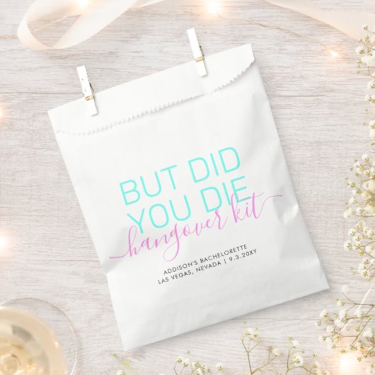 Neon Hangover Relief Kit Personalisiert Bacheloret Geschenktütchen (Ausgeschnitten)