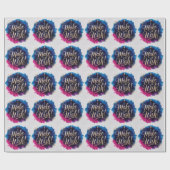 Neon Happy Birthday Design Geschenkpapier (Flach)