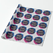 Neon Happy Birthday Design Geschenkpapier (Ungerollt)