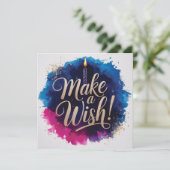 Neon Happy Birthday Design Karte (Stehend Vorderseite)