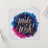 Neon Happy Birthday Design Karte (Vorderseite/Rückseite Beispiel)