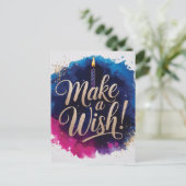 Neon Happy Birthday Design Postkarte (Stehend Vorderseite)