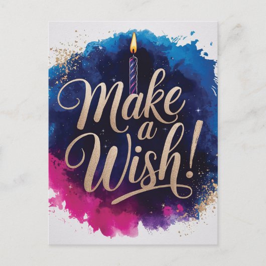 Neon Happy Birthday Design Postkarte (Vorderseite)