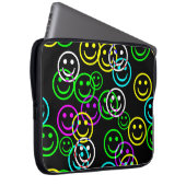 Neon Happy Face Laptop Sleeve (Vorne Rechts)