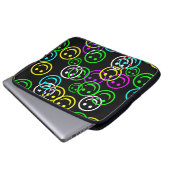 Neon Happy Face Laptop Sleeve (Vorne Knopf)