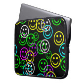 Neon Happy Face Laptop Sleeve (Vorderseite Links)