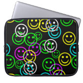 Neon Happy Face Laptop Sleeve (Vorderseite)