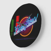 NEON HAPPY HOUR HOME BAR WALL CLOCK GROßE WANDUHR (Winkel)