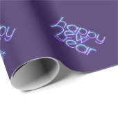 Neon Happy New Year Geschenkpapier (Rolleneckpunkt)