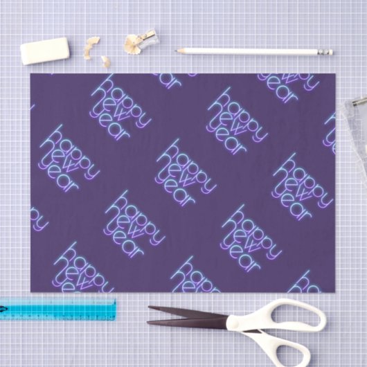 Neon Happy New Year Seidenpapier (Handwerk)