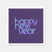 Neon Happy New Year Serviette (Vorderseite)