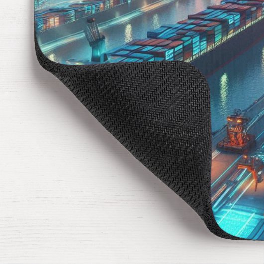 Neon Harbor Sunset Mousepad (Ecke)