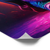 "Neon Harmony: Adorable 3D Buddha aus Glas Poster (Ecke)