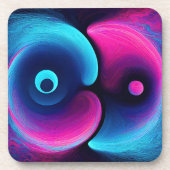 Neon Harmony: Eine moderne Interpretation von Yin Getränkeuntersetzer (Vorderseite)