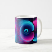 Neon Harmony: Eine moderne Interpretation von Yin  Kaffeetasse (VorderseiteRechts)