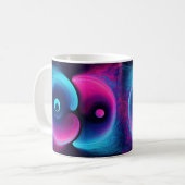Neon Harmony: Eine moderne Interpretation von Yin  Kaffeetasse (Vorderseite Links)