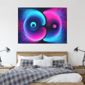 Neon Harmony: Eine moderne Interpretation von Yin Leinwanddruck (Insitu (Schlafzimmer))