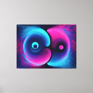 Neon Harmony: Eine moderne Interpretation von Yin  Leinwanddruck