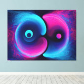 Neon Harmony: Eine moderne Interpretation von Yin Leinwanddruck (Insitu (Holzboden))