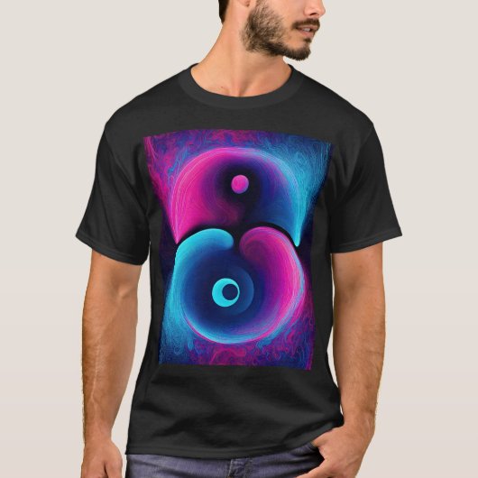 Neon Harmony: Eine moderne Interpretation von Yin  T-Shirt (Vorderseite)