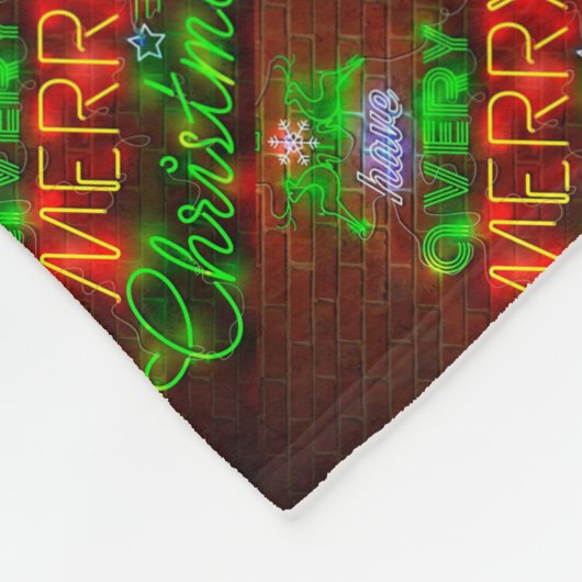 Neon hat ein sehr frohes Weihnachtsfest Fleecedecke (Ecke)