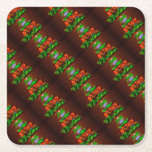 Neon hat ein sehr frohes Weihnachtsfest Rechteckiger Pappuntersetzer