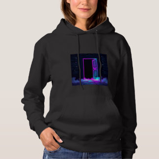 Neon Haunted Doorway Hoodie