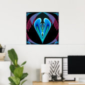 Neon Heart Poster (Heimbüro)
