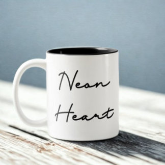 Neon Heart - Retro Liebe Zitat Zweifarbige Tasse