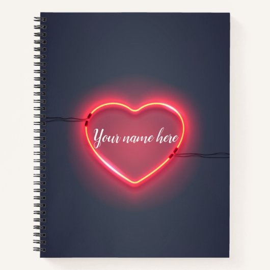 Neon Heart Sign Notizblock (Vorderseite)