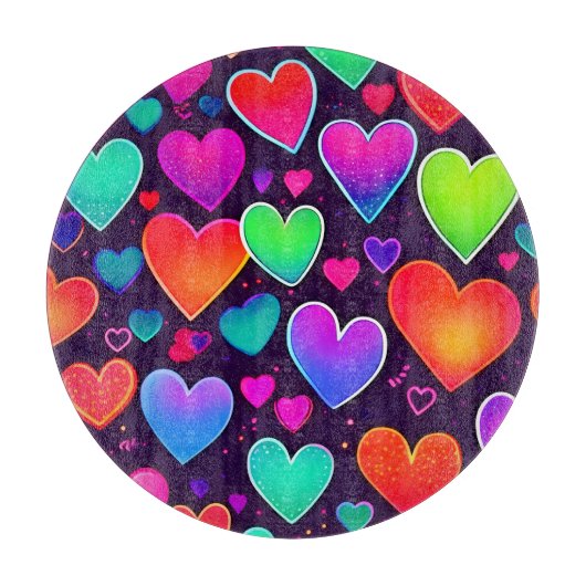 Neon Heart Symphony Schneidebrett (Vorderseite)