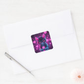Neon Heart Valentines  Square Sticker (Umschlag)