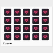 Neon Heart Valentines  Square Sticker (Blatt)