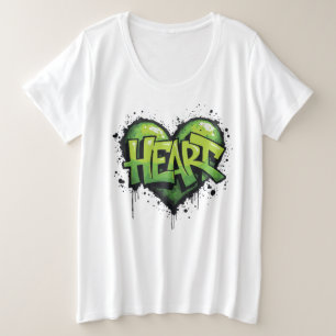 Neon Heartbeat Große Größe T-Shirt