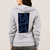 Neon Hearts Blue Hoodie (Rückseite)