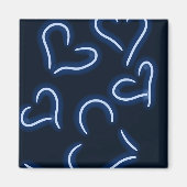 Neon Hearts Blue Magnet (Vorne)