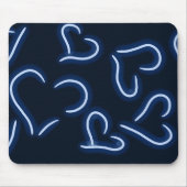 Neon Hearts Blue Mousepad (Vorne)