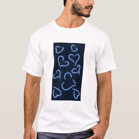 Neon Hearts Blue T-Shirt (Vorderseite)