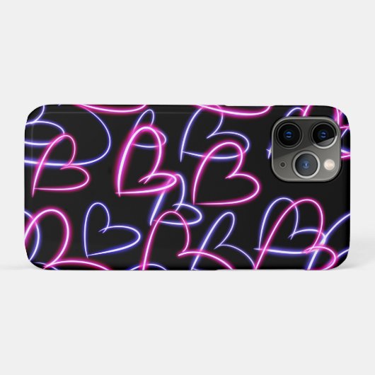 Neon Hearts Case-Mate iPhone Hülle (Rückseite (Horizontal))