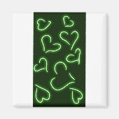Neon Hearts Green Magnet (Vorne)