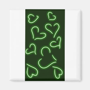 Neon Hearts Green Magnet