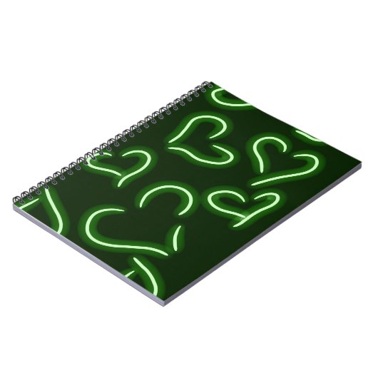 Neon Hearts Green Notizblock (Linke Seite)