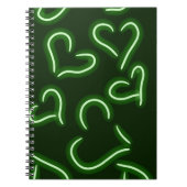 Neon Hearts Green Notizblock (Vorderseite)