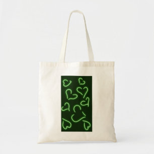 Neon Hearts Green Tragetasche
