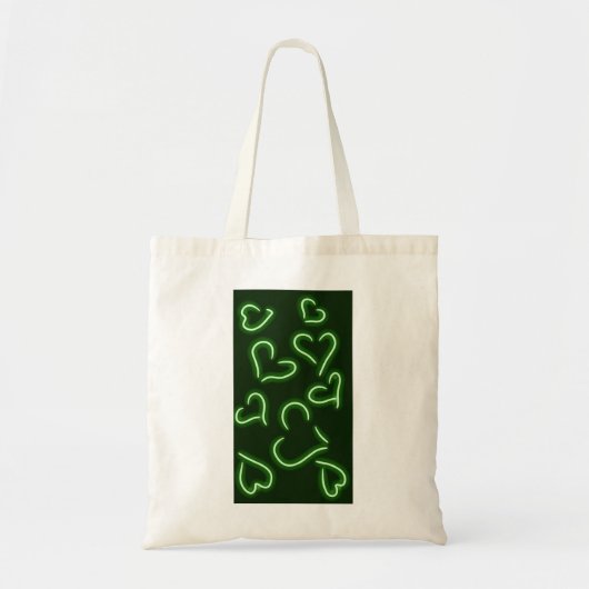 Neon Hearts Green Tragetasche (Vorne)