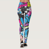 Neon Hearts: Grunge Girl Pattern Leggings (Rückseite)