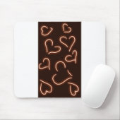 Neon Hearts Red Mousepad (Mit Mouse)