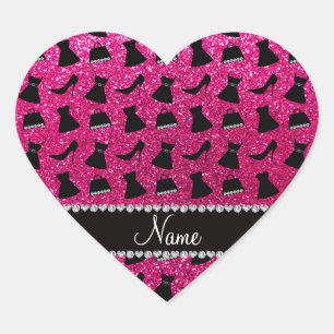 Neon heißen rosa Glitzer High Heels Kleidung Geldb Herz-Aufkleber