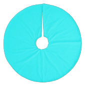 Neon hellblau 00ffff fleece weihnachtsbaumdecke (Vorderseite)