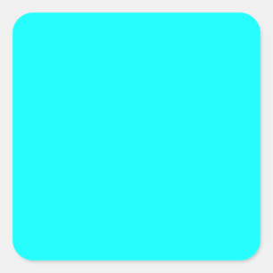 Neon hellblau 00ffff quadratischer aufkleber